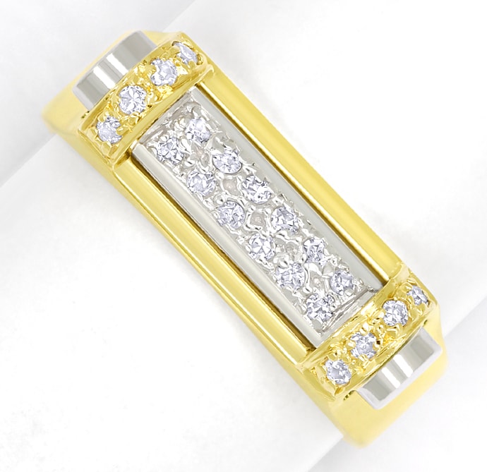 Foto 2 - Designer-Ring in Gelbgold und Weißgold mit 20 Diamanten, Q1362