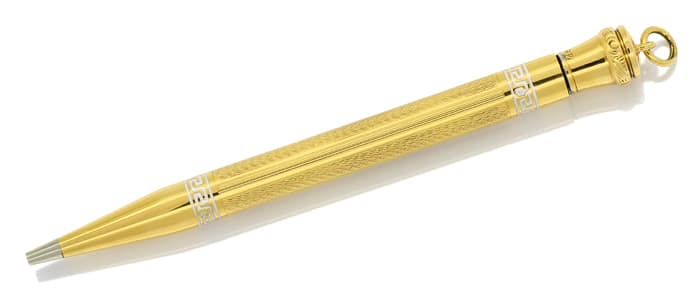 Foto 1 - Wotan Bleistift in 14K Gold mit weißem Emaille, S0208