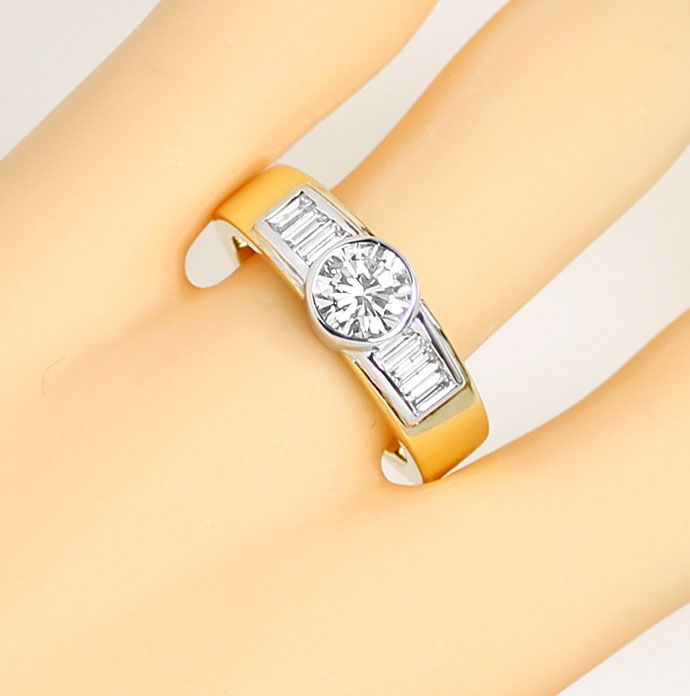 Foto 5 - Handarbeits-Ring 1,09 Brillant 0,56ct Diamant Baguetten, S9258